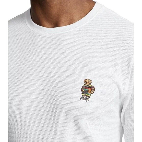 Polo Ralph Lauren Other - Polo Ralph Lauren Mens 2XL White Waffle-Knit Shirt Heritage Icon Basketball Bear